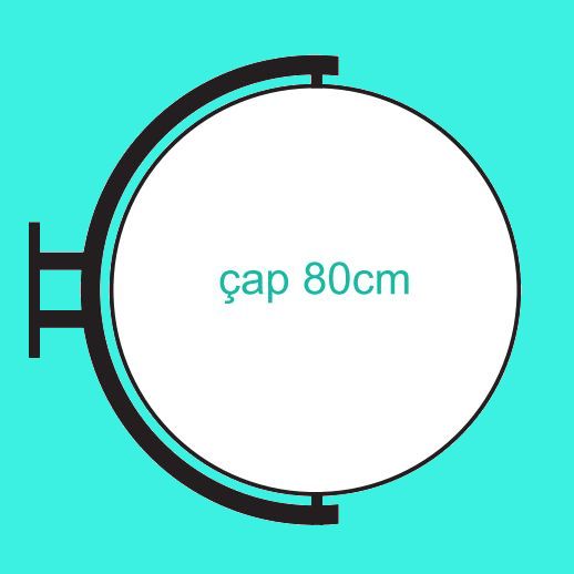 Yuvarlak Dönen Tabela (80 cm)